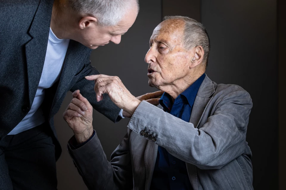 Martin Tiefenthaler mit Jost Hochuli auf der Typo St. Gallen, November 2023